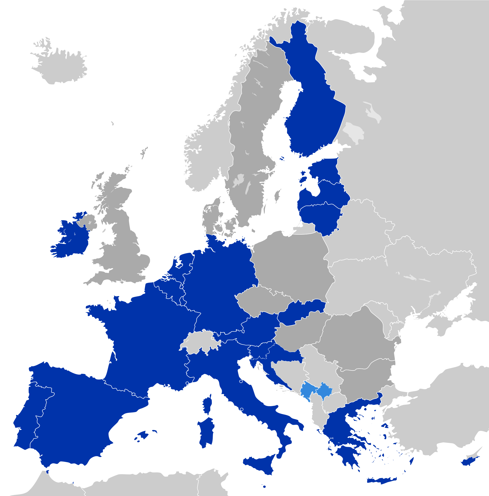 Euro zone map