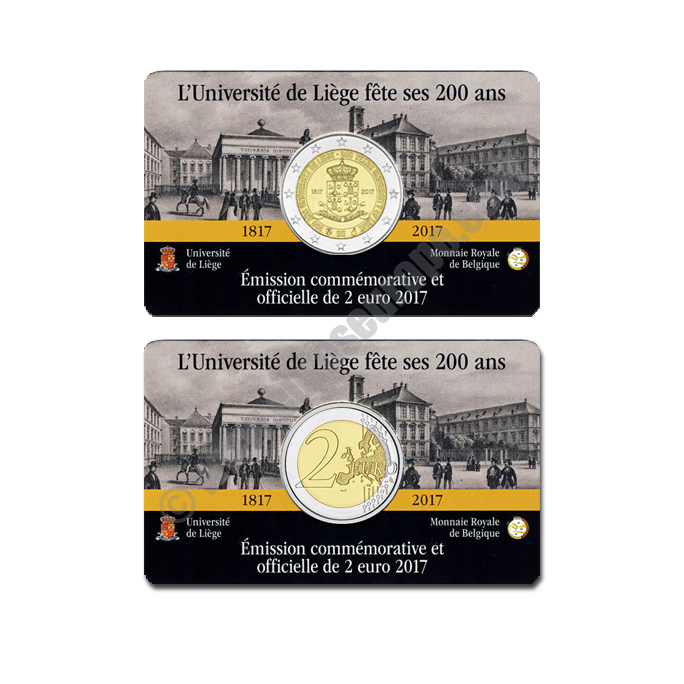 Belgium 2017 Coin card 200 years University of Liège