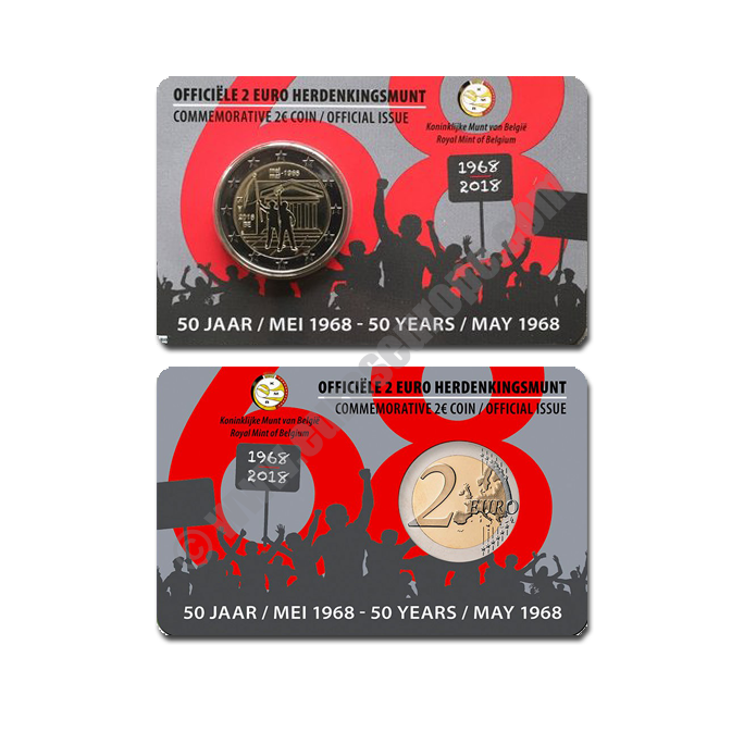 Belgium 2018 Coin card 50th anniversary of May 1968 events in Belgium