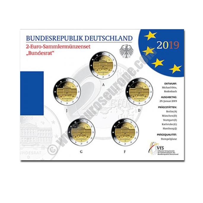 Germany 2019 2 euros The 70th anniversary of the Bundesrat’s founding