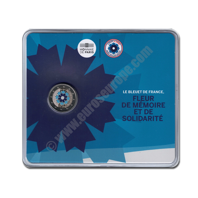 France 2018 2 euros Remembrance cornflower (Bleuet de France)