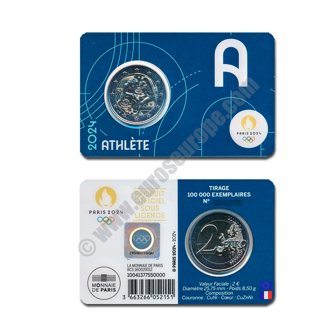 France 2024 Coin card Hercules and the fight