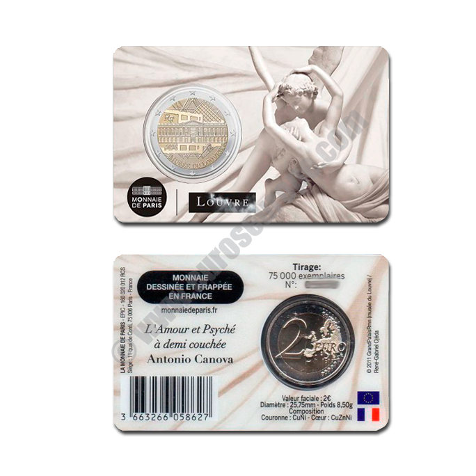 France 2025 2 euros Louvre Museum - Cupid and Psyche