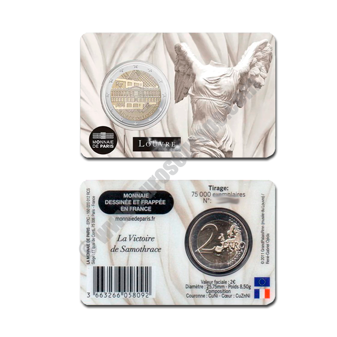 France 2025 2 euros Louvre Museum - Winged Victory of Samothrace