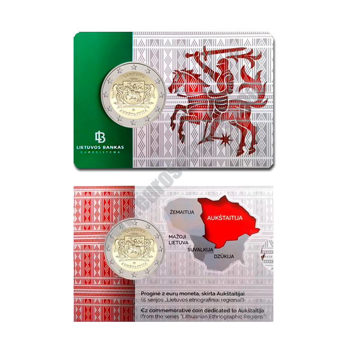 Lithuania 2020 Coin card Aukštaitija (from the series Lithuanian Etnographic Regions)