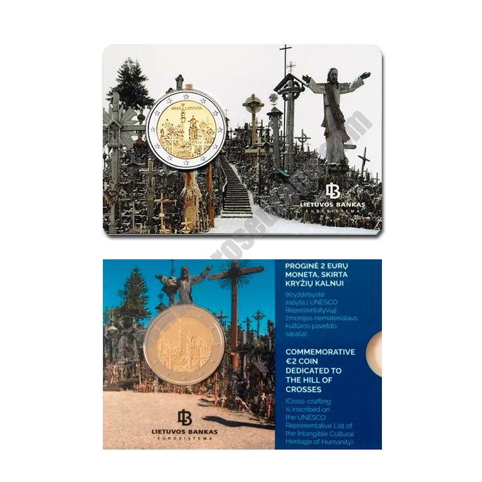 Lithuania 2020 Coin card UNESCO Cultural Heritage - Kryžių Kalnas (the Hill of Crosses)
