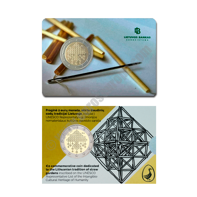 Lithuania 2024 Coin card Straw gardens in Lithuania
