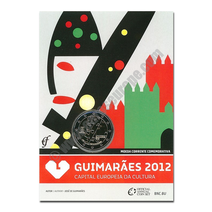 Portugal 2012 2 euros European Capital of Culture 2012, the city of Guimarães in the North of Portugal