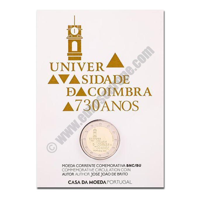 Portugal 2020 2 euros 730th anniversary of the Coimbra University
