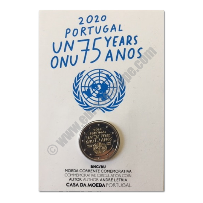 Portugal 2020 2 euros 75th anniversary of the United Nations