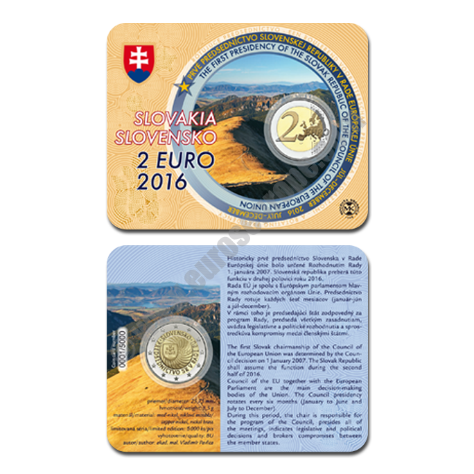 Slovakia 2016 Coin card The first Slovak Presidency of the Council of the European Union