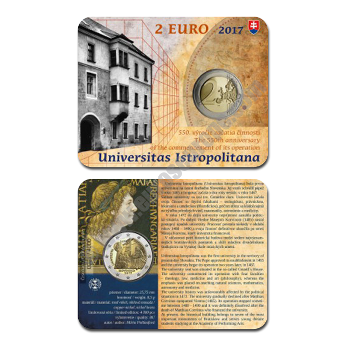 Slovakia 2017 Coin card The 550th anniversary of the University Istropolitana