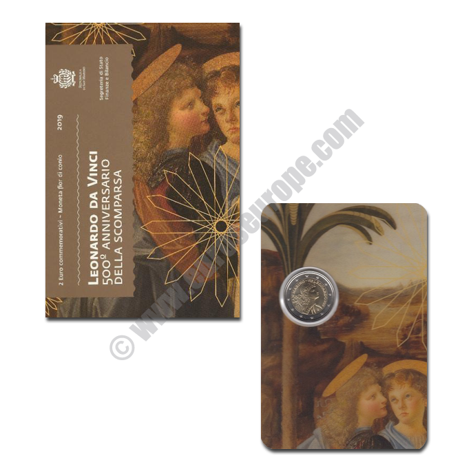 San Marino 2019 2 euros 500th anniversary of the death of Leonardo da Vinci
