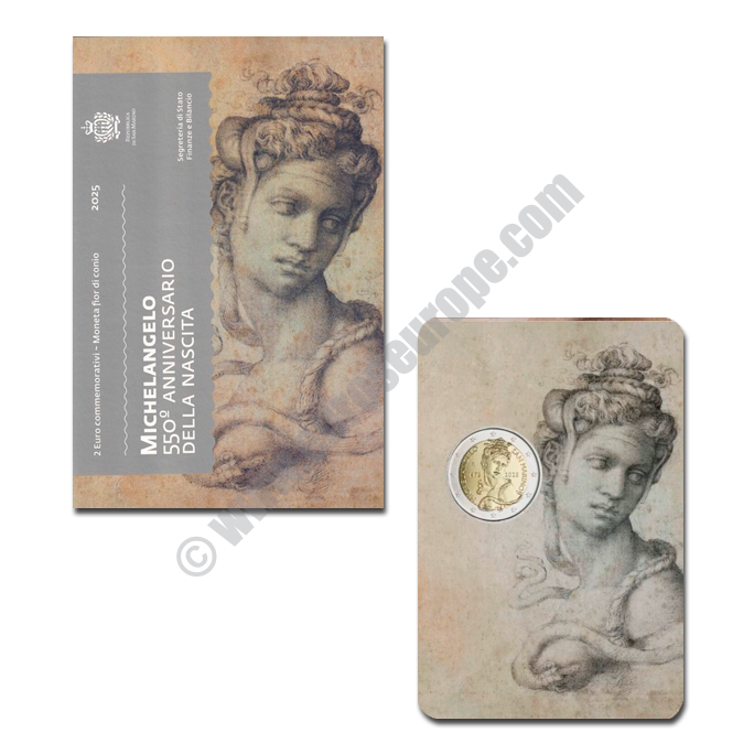 San Marino 2025 2 euros The 550th anniversary of the birth of Michelangelo