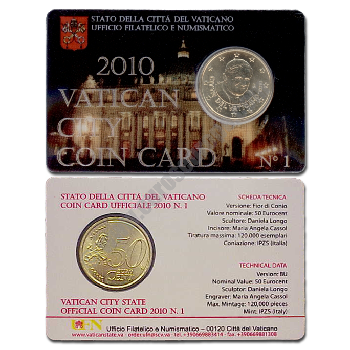 Vatican 2010 Coin card N. 1