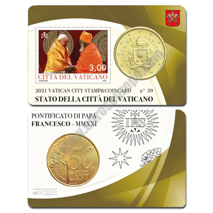 Vatican 2021 Coin and stamp N. 39 - Pope Francis