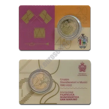 San Marino 2022 Coin card 40th anniversary of the Group of Flag-wavers and Musicians