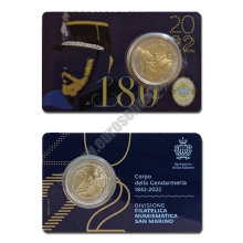 San Marino 2022 Coin card 180th anniversary of the Gendarmerie Corps