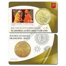 Vatican 2021 Coin and stamp N. 39 - Pope Francis